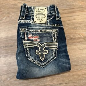 Men’s Rock Revival Flavian Relaxed Straight Jeans NWOT